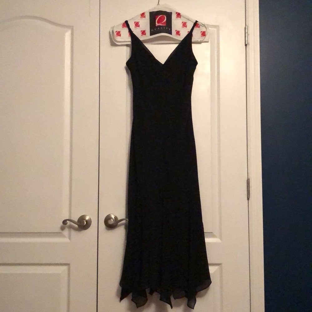 Black chiffon evening dress